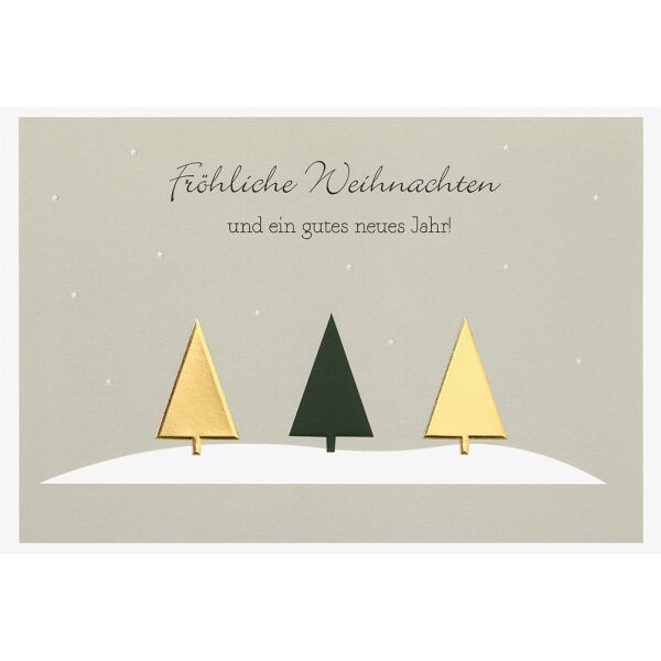 Weihnachten unverpackte Weihnachtskarten mit Briefumschlag Tannenbaum mit Goldfolie