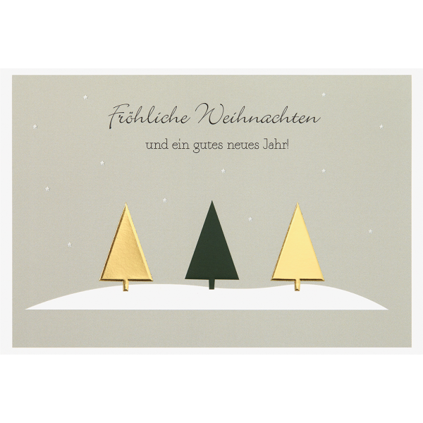 Weihnachten unverpackte Weihnachtskarten mit Briefumschlag Tannenbaum mit Goldfolie