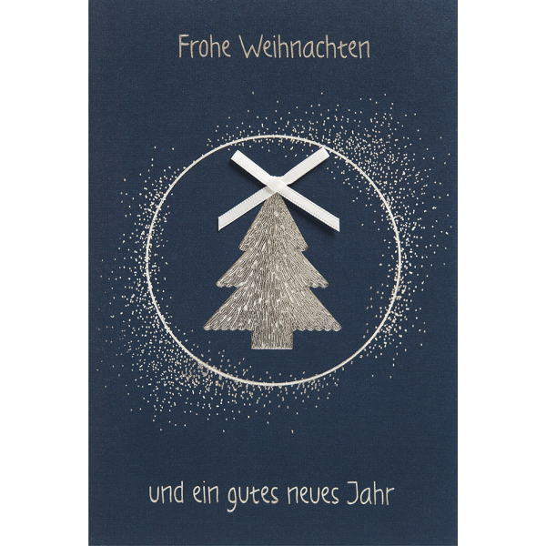 Weihnachten unverpackte Weihnachtskarten mit Briefumschlag Tannenbaum Kranz mit Silberfolie