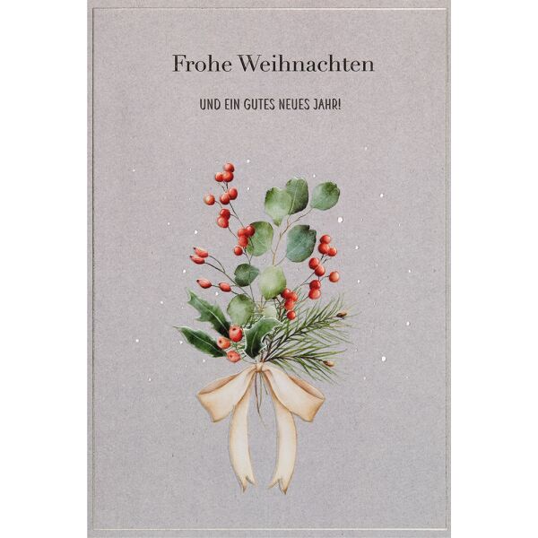 Weihnachten unverpackte Weihnachtskarten mit Briefumschlag Mistelzweig gebunden Frohe Weihnachten und ein gutes neues Jahr