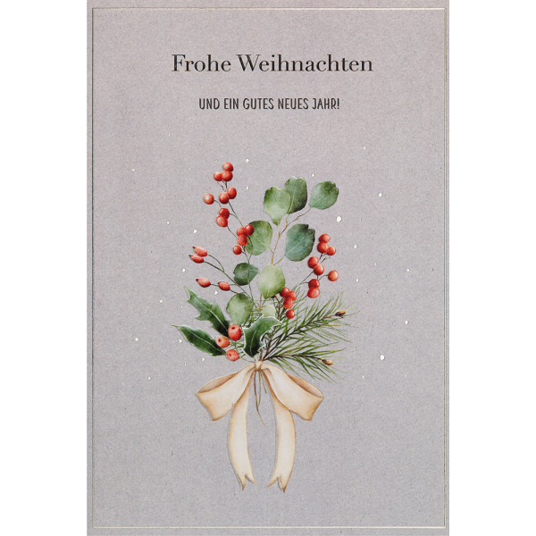 Weihnachten unverpackte Weihnachtskarten mit Briefumschlag Mistelzweig gebunden Frohe Weihnachten und ein gutes neues Jahr