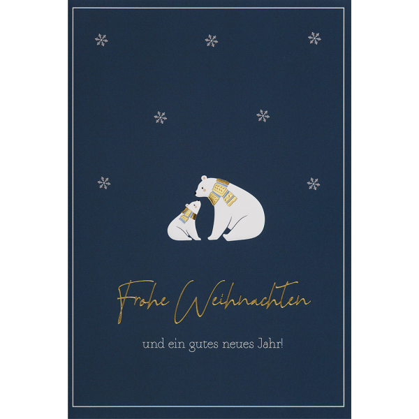 Weihnachten unverpackte Weihnachtskarten mit Briefumschlag Eisbären Frohe Weihnachten und ein gutes neues Jahr