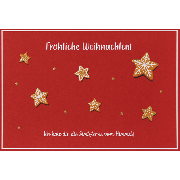 Weihnachten unverpackte Weihnachtskarten mit Briefumschlag Frohe Weihnachten Ich hole dir Zimtsterne vom Himmel