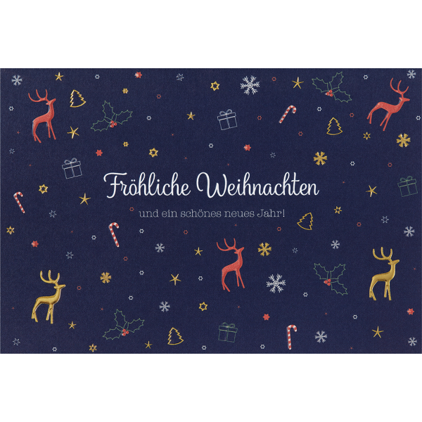 Weihnachten unverpackte Weihnachtskarten mit Briefumschlag Hirsche Tannenbaum Schneeflocken Geschenke