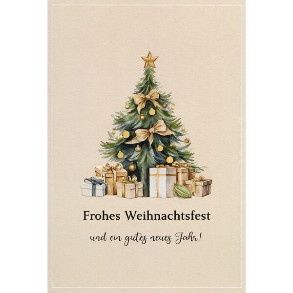 Weihnachten unverpackte Weihnachtskarten mit Briefumschlag Tannenbaum Geschenke Frohes Weihnachtsfest