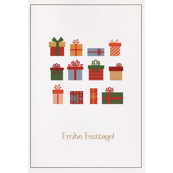 Weihnachten unverpackte Weihnachtskarten mit Briefumschlag Frohe Festtage verschiedene Geschenke