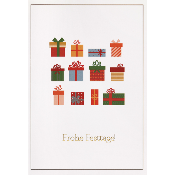 Weihnachten unverpackte Weihnachtskarten mit Briefumschlag Frohe Festtage verschiedene Geschenke