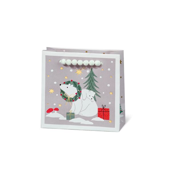Geschenktaschen klein Weihnachten Eisbären Kranz Geschenk Tannenbaum