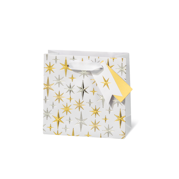 Geschenktaschen klein Weihnachten Elegante Sterne mit Goldfolie Silberfolie Wimpel Anhänger