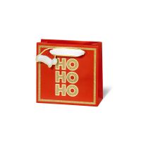 Geschenktaschen klein Weihnachten HO HO HO Goldrand...