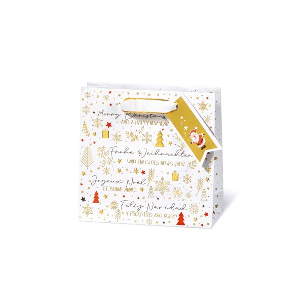 Geschenktaschen klein Weihnachten Frohe Weihnachten Merry Christmas mehrsprachig