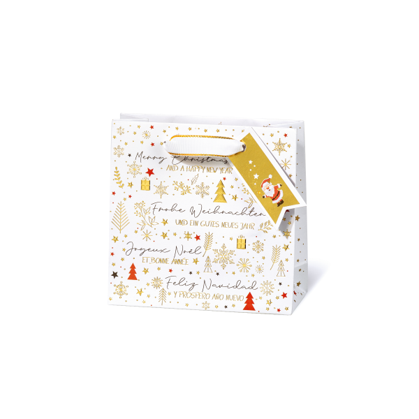 Geschenktaschen klein Weihnachten Frohe Weihnachten Merry Christmas mehrsprachig