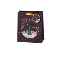 Geschenktaschen medium Weihnachten Winterstadt Tannenbaum...