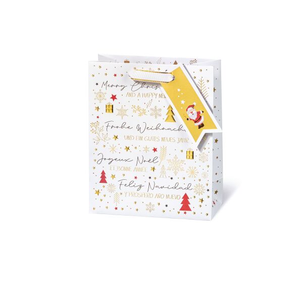 Geschenktaschen medium Weihnachten Frohe Weihnachten Merry Christmas mehrsprachig