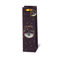 Geschenktaschen Flasche Weihnachten Winterstadt...