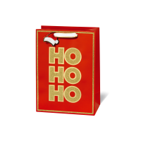 Geschenktaschen groß Weihnachten HO HO HO Goldrand...