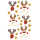 Weihnachten Sticker Aufkleber 1 Bogen Weihnachts-Sticker Gold-Effekt Rentier Sterne