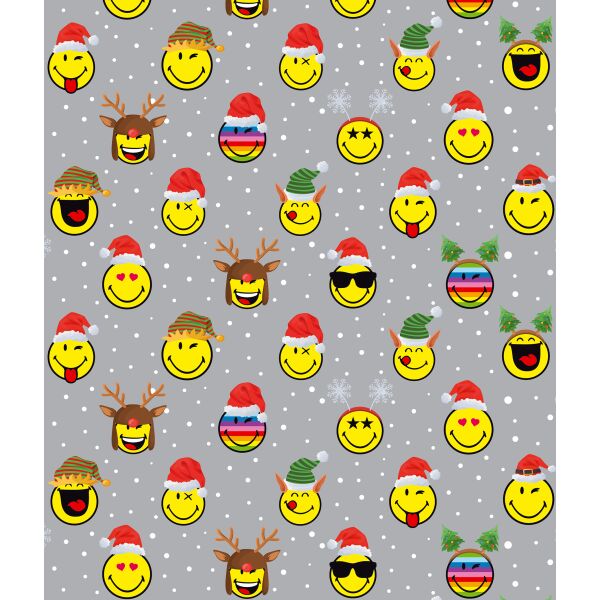 Geschenkpapier Weihnachten Röllchen 70 x 150cm verschiedene Smileys