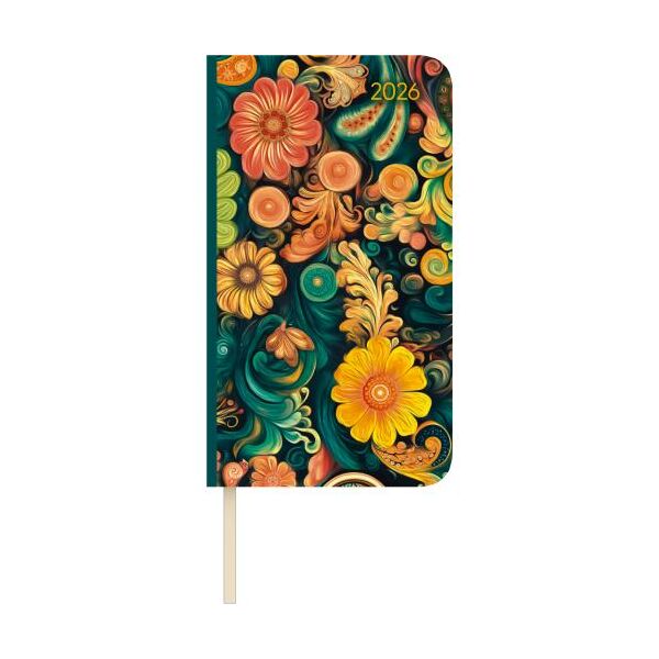 Kalender 2026 Lady Journal Slim Paisley 9 x 16 cm