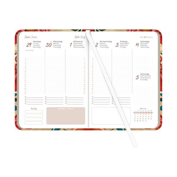 Kalender 2026 Lady Journal Roses 11 x 15 cm