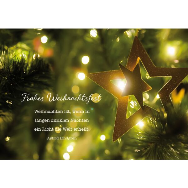 Weihnachten  unverpackte Weihnachtskarte mit Umschlag Christbaumschmuck Tannenbaum Frohes Weiohnachtsfest