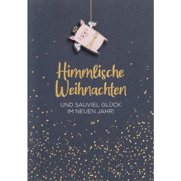 Weihnachten  Weihnachtskarte mit Umschlag Himmlische Weihnachten Sauviel Glück im neuen Jahr