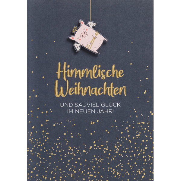 Weihnachten  Weihnachtskarte mit Umschlag Himmlische Weihnachten Sauviel Glück im neuen Jahr