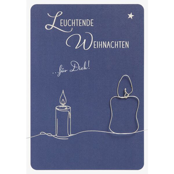 Weihnachten  Weihnachtskarte mit Umschlag Leuchtende Weihnachten Drahtkerze
