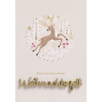 Weihnachten Lettering Weihnachtskarte mit Umschlag Hirsch...