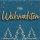 Weihnachten Lettering Quadratische Weihnachtskarte mit Umschlag Tannenbäume Goldfolie Frohe Weihnachten