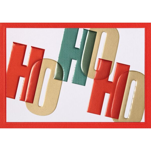 Weihnachten Prisma unverpackte Weihnachtskarte mit Umschlag HOHOHO mit Blindprägung