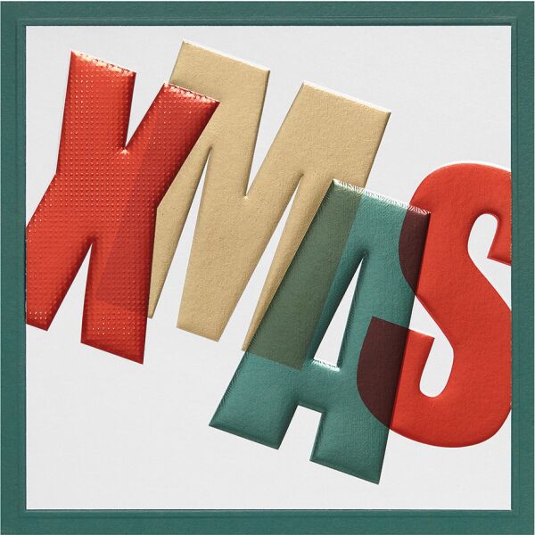 Weihnachten Prisma quadratische unverpackte Weihnachtskarte mit Umschlag XMAS mit Blindprägung