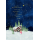 Weihnachten Handmade Weihnachtskarte mit Briefumschlag Haus Schneemann Tannenbäume Frohe Weihnachten