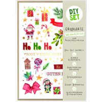 Weihnachten DIY Set Karte zum Selbstgestalten Ho Ho Ho...