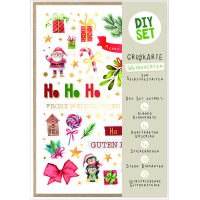 Weihnachten DIY Set Karte zum Selbstgestalten Ho Ho Ho...