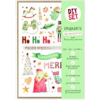 Weihnachten DIY Set Karte zum Selbstgestalten Ho Ho Ho...