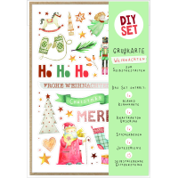 Weihnachten DIY Set Karte zum Selbstgestalten Ho Ho Ho...