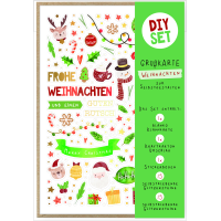 Weihnachten DIY Set Karte zum Selbstgestalten Frohe...