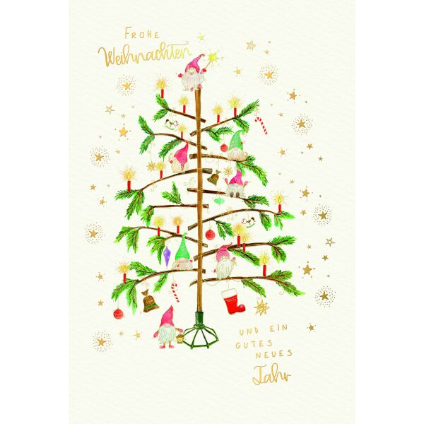 Weihnachten Skorpions Art Weihnachtskarten mit Briefumschlag Weihnachtsbaum Kerzen Wichtel Frohe Weihnachten
