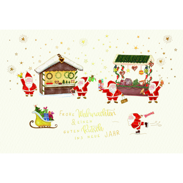 Weihnachten Skorpions Art Weihnachtskarten mit Briefumschlag Weihnachtsmänner Weihnachtsmarkt Frohe Weihnachten