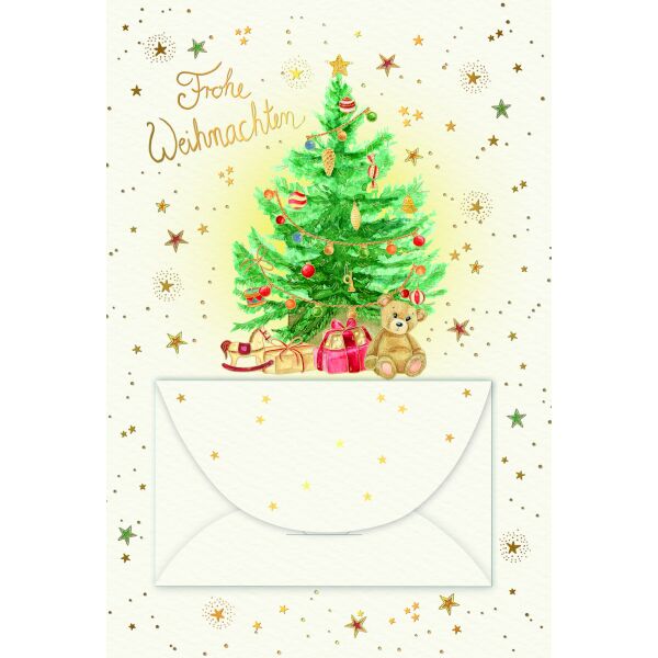 Weihnachten Geldkarte Skorpions Art Weihnachtskarten mit Briefumschlag Geschenke unter Weihnachtsbaum Frohe Weihnachten