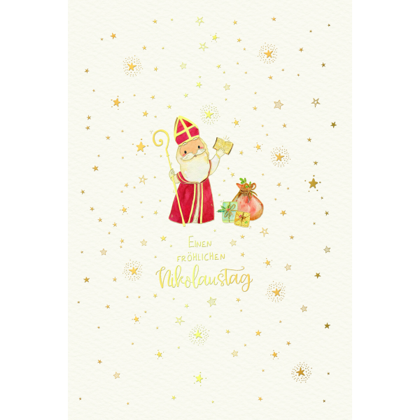 Nikolauskarte Skorpions Art mit Briefumschlag Nikolaus Sack mit Geschenken Fröhlichen Nikolaustag