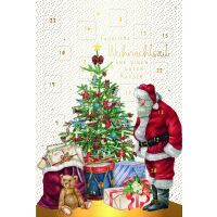 Adventskalenderkarte mit Briefumschlag Weihnachtsmann...