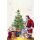 Adventskalenderkarte mit Briefumschlag Weihnachtsmann Geschenke unterm Weihnachtsbaum Fröhliche Weihnachtszeit
