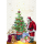 Adventskalenderkarte mit Briefumschlag Weihnachtsmann Geschenke unterm Weihnachtsbaum Fröhliche Weihnachtszeit