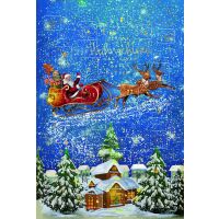 Adventskalenderkarte mit Briefumschlag Rentierschlitten...