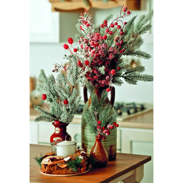 Weihnachten Fotokarte Weihnachtskarte mit Briefumschlag Tannenzweige in Vase in Küche