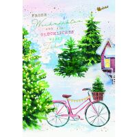 Weihnachten Weihnachtskarte mit Briefumschlag Fahrrad...