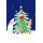 Weihnachten Weihnachtskarte mit Briefumschlag Weihnachtsmann Tiere schmücken Weihnachtsbaum Frohe Weihnachten
