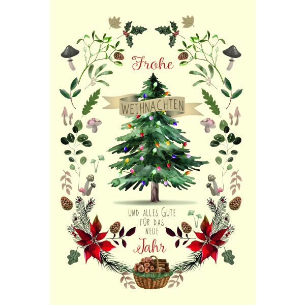 Weihnachten Weihnachtskarte mit Briefumschlag Tannenbaum Frohe Weihnachten